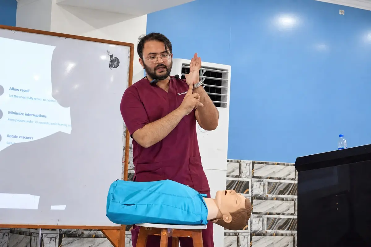First-aid training session at Medi International College
